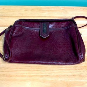 Vintage Espresso Leather Express Shoulder Bag Purse